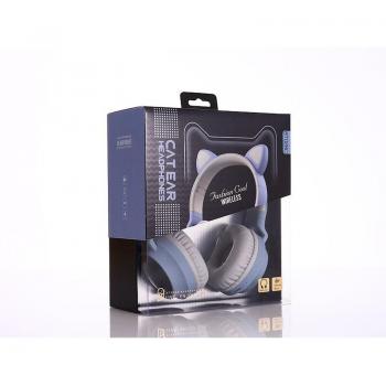 Auriculares Bluetooth 5.0 con orejas de gato y cancelación de ruido, compatibles con tarjeta TF y micrófono, para jóvenes y niños