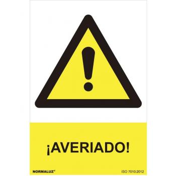 Señalización de Peligro Averiado Normaluz PVC 0.7mm 30x40cm Ref.08922