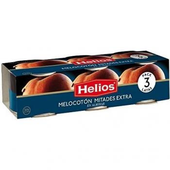 Helios Melocotón en Almíbar - Paquete de 3 x 200 gr - Total: 600 gr