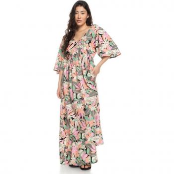 Roxy Vestido Largo De Manga Corta Peaceful Swell Again