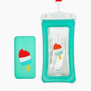 Powerbank Multicolor Belyo Aloha 10.000 mAh con Funda Impermeable Resistente a Salpicaduras