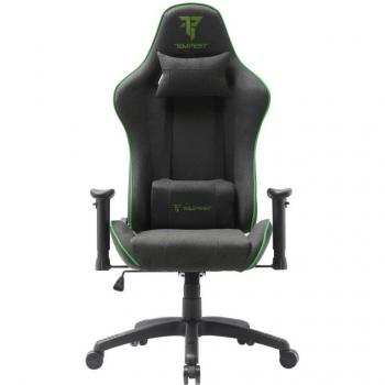 Silla Gaming Tempest Vanquish Negra/Verde Tela Transpirable