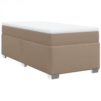 Cama box spring con colchón de cuero sintético capuchino 80x200 cm