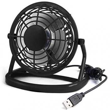 TRIXES Mini Ventilador de Escritorio USB, Ventilador portátil y silencioso para PC y portátiles - Negro