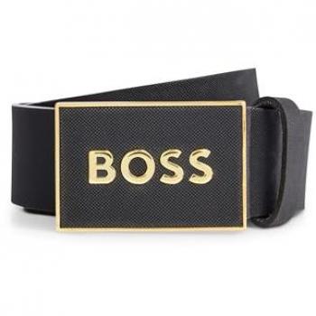 Cinturón de Cuero Negro para Hombre Boss Icon-S1 50471333, 95 cm