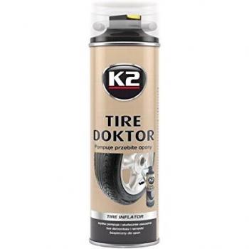 K2 Bombeo y Reparación de Ruedas Tire Doktor | 535 ml |Sellado Rápido | Eficiente | Ideal para Emergencias | No Daña los Neumáticos