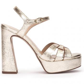 Sandalias de tacón de piel metalizada Pedro Miralles modelo ROSKILDE