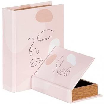 Caja Decorativa Lona 24 x 18 x 6 cm DMF (Set de 2 Piezas)