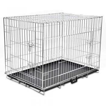 vidaXL Jaula Metálica Perro Plegable XL Transportín Transporte Viaje Mascota