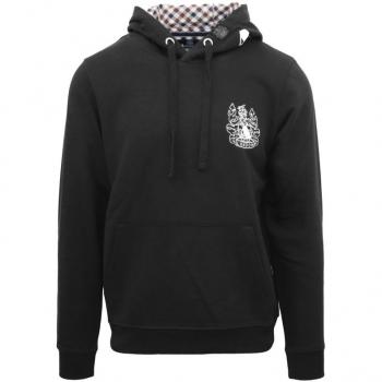 Aquascutum Men's Branded Hood Black Hoodie - Size Small