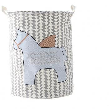 SFGHOUSE - Cesto de colada, grande, dibujos animados, plegable, ropa sucia de hogar, con asas, cesto para colada, juguetes, organizador, ropa, contenedor, diseño de caballo