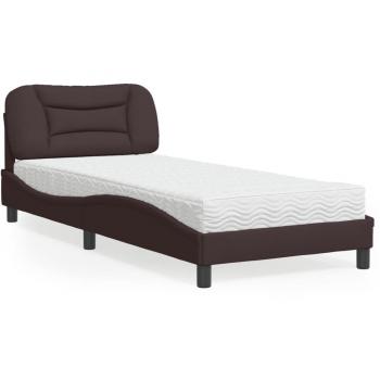 Cama con colchón marrón oscuro 80x200 cm en tela Vidaxl