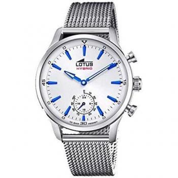 Lotus 18803/1 Connected Collection, 43 mm Silver Case with Steel Strap for Men