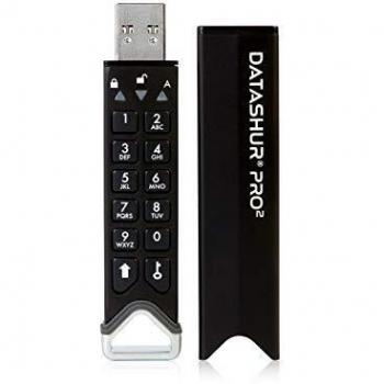 iStorage datAshur PRO² 16 GB Secure Flash Drive - FIPS 140-2 Level 3 Certified - Password Protected, Dust/Water-Resistant. IS-FL-DP2-256-16