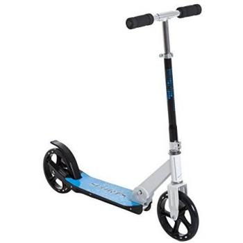 HOMCOM Patinete para Niños y Adultos Scooter Plegable Plegable Manillar Ajustable Marco Aluminio Ligero y Estable Carga 80kg Aluminio 84x34x86-96 cm Blanco