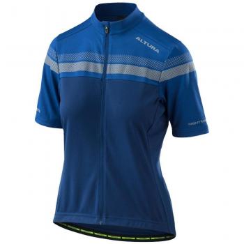 Altura Mujer Visión Nocturna de Manga Corta Jersey, Mujer, Color Night Blue/Royal Blue, tamaño L