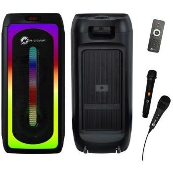 Altavoz Karaoke Portátil N-Gear Let's Go Party Juke 808 Bluetooth 500W (7h, Alimentación de red) - Negro