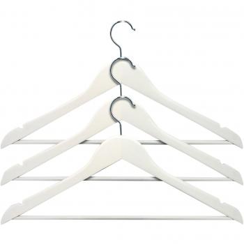 Inalsa Set 3 Perchas DE Madera DE Color Marfil, Crema, 45 x 7.5 x 23 cm, 6