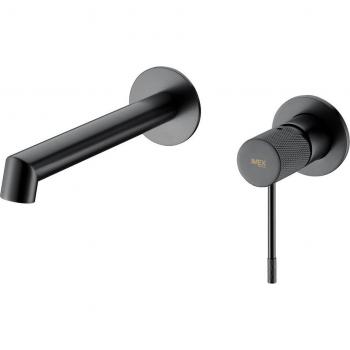 Grifo monomando empotrado de lavabo Line black gum metal Imex