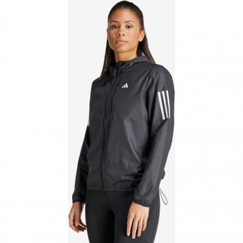 adidas Own The Run Chaqueta para Correr Mujeres - Negro, ligera, transpirable, con tecnología de absorción de humedad AEROREADY, cierre frontal completo, bolsillos laterales con cremallera, diseño reflectante para mayor