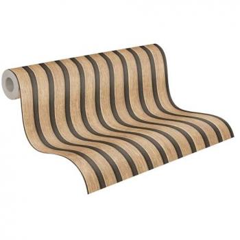 Papel Pintado No Tejido Escandinavo PrintWalls II con Diseño de Paneles de Madera en Tonos Beige y Marrón, Acabado Mate, 5.33 m²