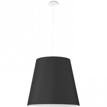 Lámpara de Techo Geneve 50cm Colgante Negro E27 Vidrio Acero Tela 3 Bombillas LED Suspendida 140cm