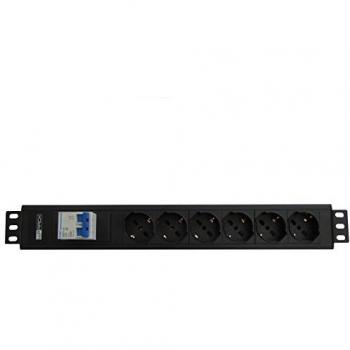 Multipresa Rack 19' 1U 6 Salidas Universales con Magnetotérmico - WPN-PDU-I02-06