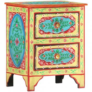 Hand Painted Mango Wood Nightstand 40x30x50 cm