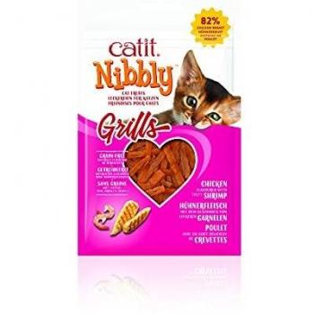 Comida Seca para Gatos Catit Catit Nibbly Grills, Pollo & Gambas, 30g