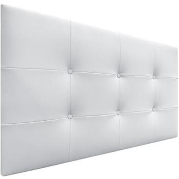 Cabecero Acolchado Capitone Tapizado en Polipiel Blanco 105x60cm con 8cm de Grosor para Cama Individual y Matrimonio