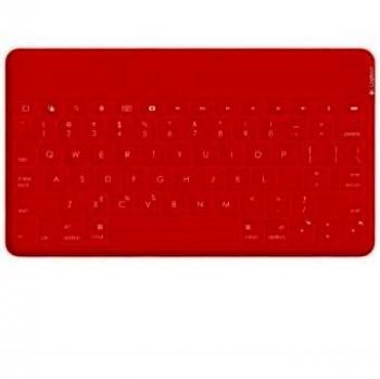 Logitech Keys-To-Go - Teclado QWERTY ultraportátil para Apple iPad, iPhone, Apple TV, rojo - QWERTY Español