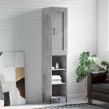 Armario de hormigón gris 34,5x34x180 cm madera multicapa