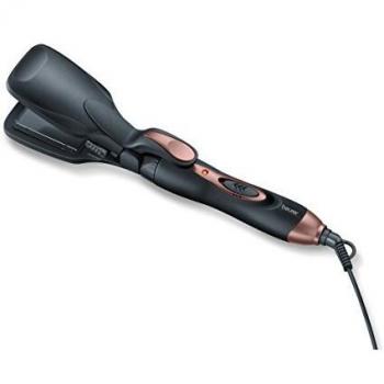 Beurer HT60 - Plancha de cabello multifunción cerámica, color negro y cromado
