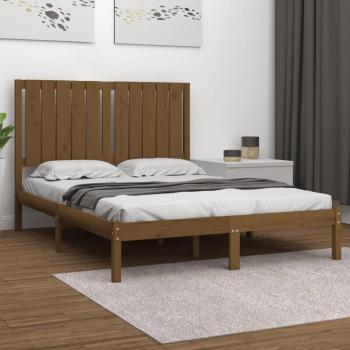 Cama de madera maciza de pino color miel 120x200 cm
