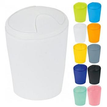 Cubo de Basura Spirella Move 5L Blanco Efecto Helado con Tapa Basculante