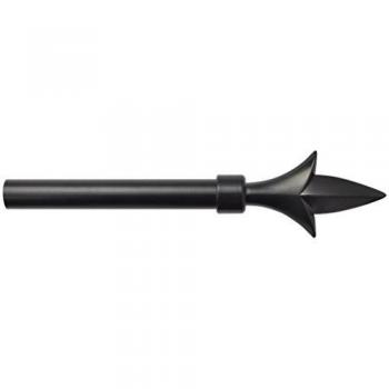 vidaXL Barra de cortina extensible terminales decorativos 2 uds negra