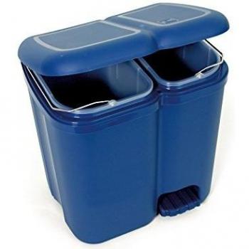 Cubo de reciclaje doble con pedal - Color azul
