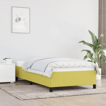 Estructura de cama de tela verde 90x190 cm