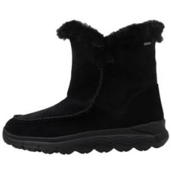 Botines Geox Spherica 4X4 B Abx - Mujer - Cuero Gamuza Negro - Suela de Caucho - Impermeables