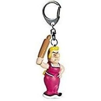 Plastoy Asterix Bonemine Keyring with Rolling Pin Figurine