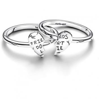 Anillo Divisible Pandora x Stranger Things Los Amigos No Mienten 54 en Plata