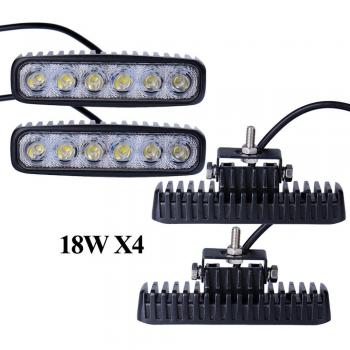 Lámpara LED Leetop de trabajo, diurna y antiniebla, 18 W, 126 W, con haz de proyección, con forma rectangular, de 12 V a 24 V, para todoterrenos, coches y camiones, CW18W 18.00W, 24.00V