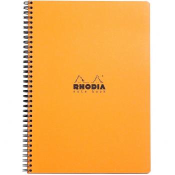 Cuaderno A4+ Rhodia Classic - Cuadrado (5x5mm) con margen y marco en la parte superior - Naranja