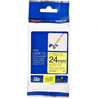 Brother Zebra - Cinta de Impresora de Etiquetas Térmica Directa Inalámbrica y Alámbrica, 1, Negro/Amarillo, TZEFX651-ZQ52-BUW000E-00