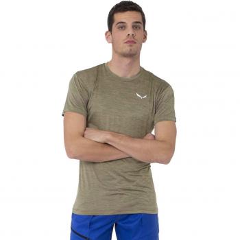 Camiseta Salewa Puez Melange Dryton de Manga Corta en color gris verdoso, talla M