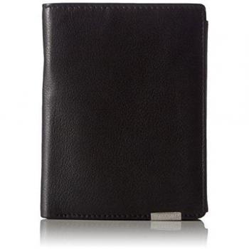 Bodenschatz Bergamo - Monedero de cuero unisex, color negro, talla 10x13x2 cm
