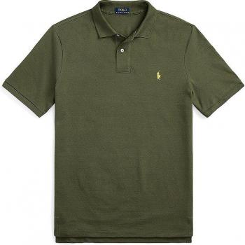 Slim Fit Olive Green Cotton Polo Shirt - Size S