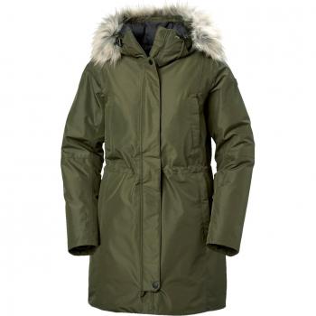 Helly Hansen Women's Senja Insulated Winter Parka - Utility Green, Size Medium