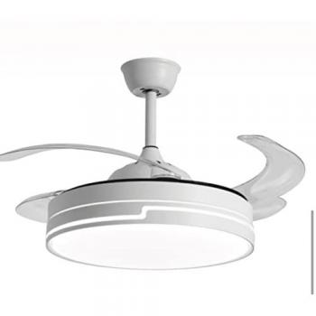 Ventilador de Techo Robin Bel Air Blanco con Aspas Retráctiles, Luz LED 72W y Mando a Distancia, Diámetro 108 cm