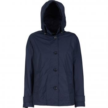 Parka para mujer Geox Anymeco, color azul medianoche, impermeable, transpirable, con capucha desmontable y cierre de cremallera